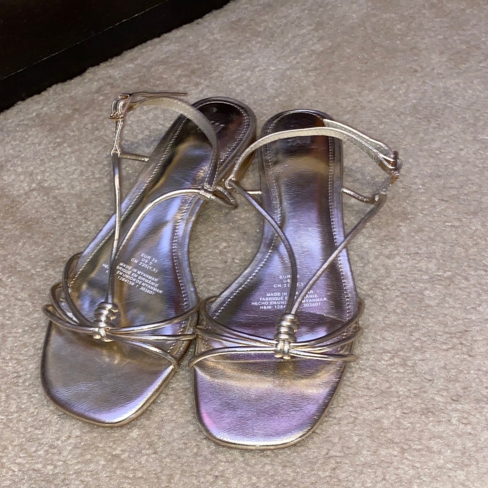 Elegant Gold Strappy Sandals